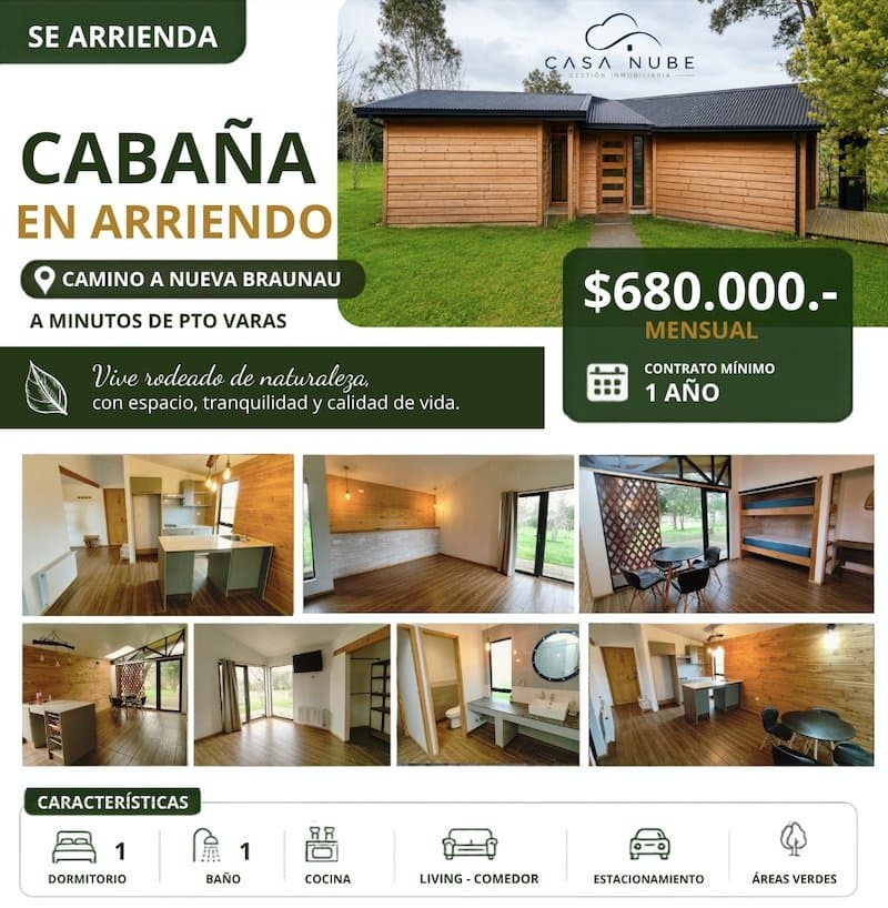 Casa en arriendo, puerto varas
