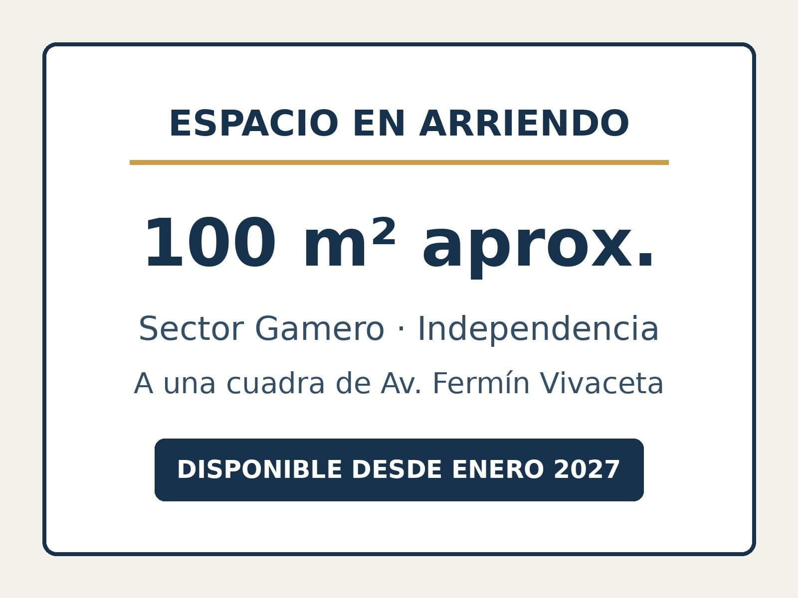 Local comercial en arriendo, Independencia