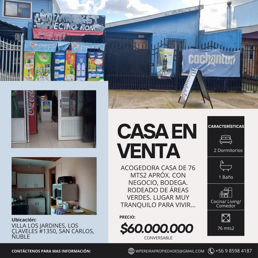 Casa en venta, San Carlos