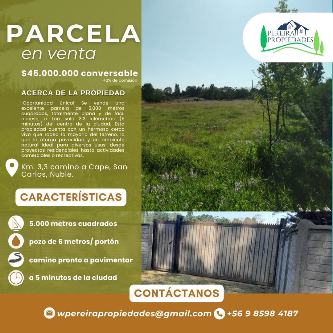 Parcela en venta, San Carlos